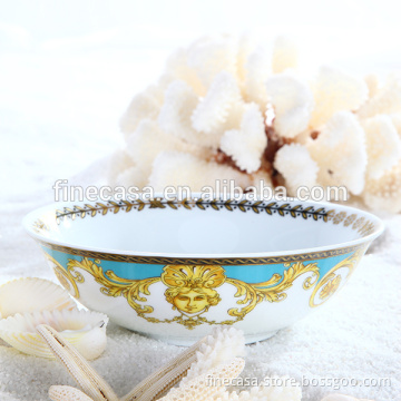 6 Inches Luxury Fine Hyper White Porcelain Large Cereal Bowl of Sea Goddness